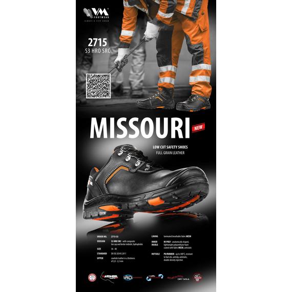 VM MISSOURI munkavédelmi félcipő S3 HRO SRC "36-48"-ig